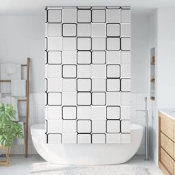 Berkfield Home Shower Roller Blind 130x240 cm Fabric Width 126 cm in Black