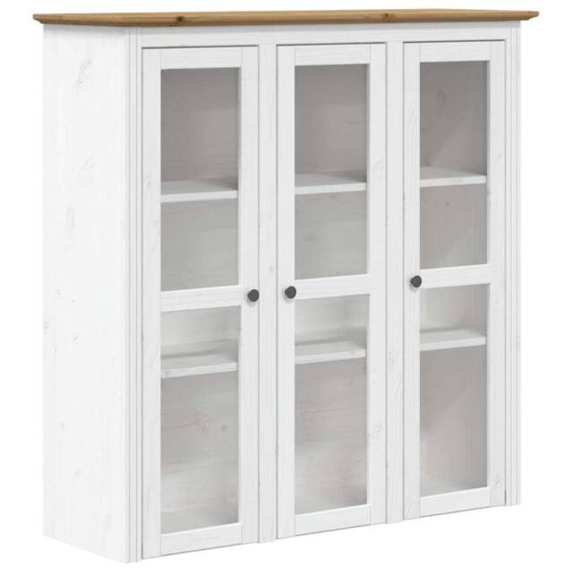"Berkfield Home Highborad ""BODO"" White & Brown 115.5x43x200.5cm Solid Wood Pine - Size: 115.5x43x200.5 cm" - image 1