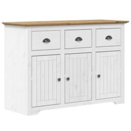 "Berkfield Home Highborad ""BODO"" White & Brown 115.5x43x200.5cm Solid Wood Pine - Size: 115.5x43x200.5 cm" - thumbnail 7