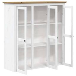 "Berkfield Home Highborad ""BODO"" White & Brown 115.5x43x200.5cm Solid Wood Pine - Size: 115.5x43x200.5 cm" - thumbnail 5