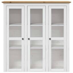 "Berkfield Home Highborad ""BODO"" White & Brown 115.5x43x200.5cm Solid Wood Pine - Size: 115.5x43x200.5 cm" - thumbnail 4