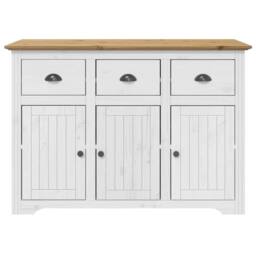 "Berkfield Home Highborad ""BODO"" White & Brown 115.5x43x200.5cm Solid Wood Pine - Size: 115.5x43x200.5 cm" - thumbnail 8