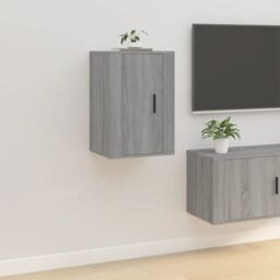 Berkfield Home Wall Mounted TV Cabinets 2 pcs Grey Sonoma 40x34.5x60 cm - thumbnail 4