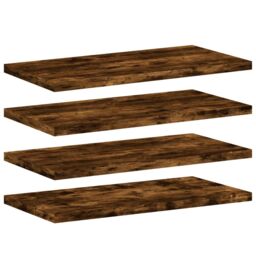 Berkfield Home Wall Shelves 4 pcs Smoked Oak 40x20x1.5 cm Engineered Wood in Brown - thumbnail 2