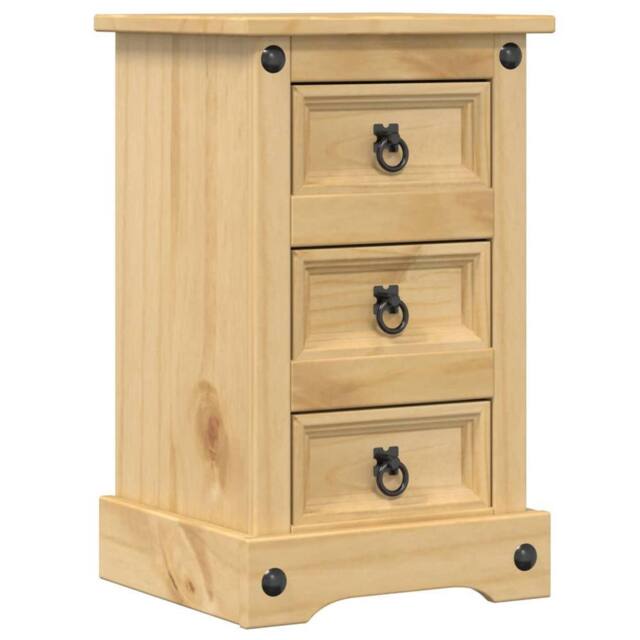 Berkfield Home Bedside Cabinet Corona 35x32.5x58 cm Solid Wood Pine in Light Tan - image 1