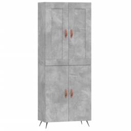 Berkfield Home Highboard Concrete Grey 69.5x34x180 cm Engineered Wood - thumbnail 1