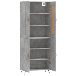 Berkfield Home Highboard Concrete Grey 69.5x34x180 cm Engineered Wood - thumbnail 4