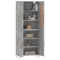 Berkfield Home Highboard Concrete Grey 69.5x34x180 cm Engineered Wood - thumbnail 3