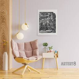 "Artery8 Winter in Hampden Black White Landscape Nash Canvas Wall Art Print - Size: W12"" x H16""" - thumbnail 3