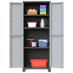 Berkfield Home Plastic Cabinet 68x39x171.5 cm in Grey - thumbnail 2