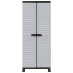 Berkfield Home Plastic Cabinet 68x39x171.5 cm in Grey - thumbnail 1
