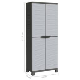 Berkfield Home Plastic Cabinet 68x39x171.5 cm in Grey - thumbnail 9