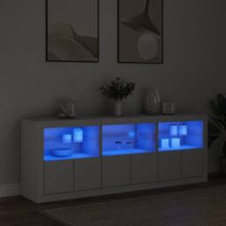 Berkfield Home Sideboard with LED Lights White 181.5x37x67 cm - thumbnail 2