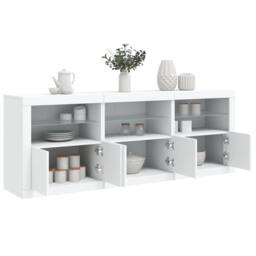 Berkfield Home Sideboard with LED Lights White 181.5x37x67 cm - thumbnail 4