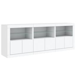 Berkfield Home Sideboard with LED Lights White 181.5x37x67 cm - thumbnail 5