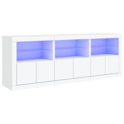 Berkfield Home Sideboard with LED Lights White 181.5x37x67 cm - thumbnail 3