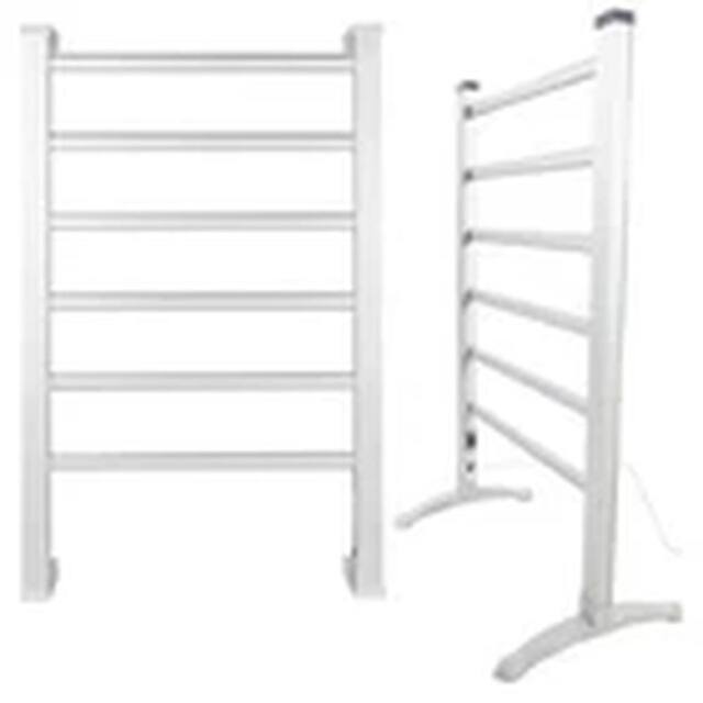 EONLION 6 Bar Electric Towel Rail Radiator Bathroom Heated Rack in White - image 1