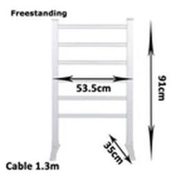 EONLION 6 Bar Electric Towel Rail Radiator Bathroom Heated Rack in White - thumbnail 2