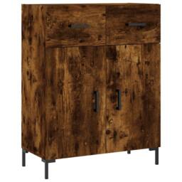 Berkfield Home Highboard Smoked Oak 69.5x34x180 cm Engineered Wood in Brown - thumbnail 7