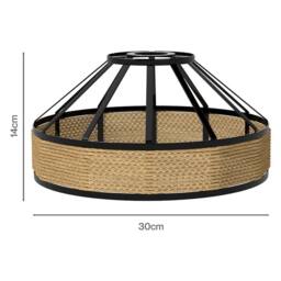 VOGREX 30cm Industrial Hemp Rope Pendant Lamp Shade Modern Ceiling Light in Brown - thumbnail 2