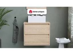 Vente-unique Wall-Hung Vanity Unit - Oak Veneer - 60 Cm - MILIPAM in Light Oak - thumbnail 4