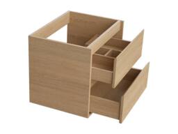 Vente-unique Wall-Hung Vanity Unit - Oak Veneer - 60 Cm - MILIPAM in Light Oak - thumbnail 8