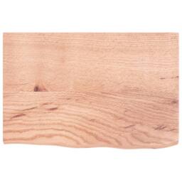 Berkfield Home Beautiful Wall Shelf Light Brown 60x40x2 cm Treated Solid Wood Oak - Size: 60 x 40 x 2 cm - thumbnail 4