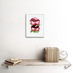 "Artery8 Wall Art Print Flower Pansy Pink Art Framed 9x7 inch in White - Size: W7"" x H9""" - thumbnail 2