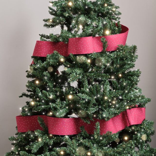 Melody Maison Red Polka Dot Detailed Fabric Tree Ribbon - 270cm (2.7m / 106.3') - image 1