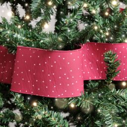 Melody Maison Red Polka Dot Detailed Fabric Tree Ribbon - 270cm (2.7m / 106.3') - thumbnail 3