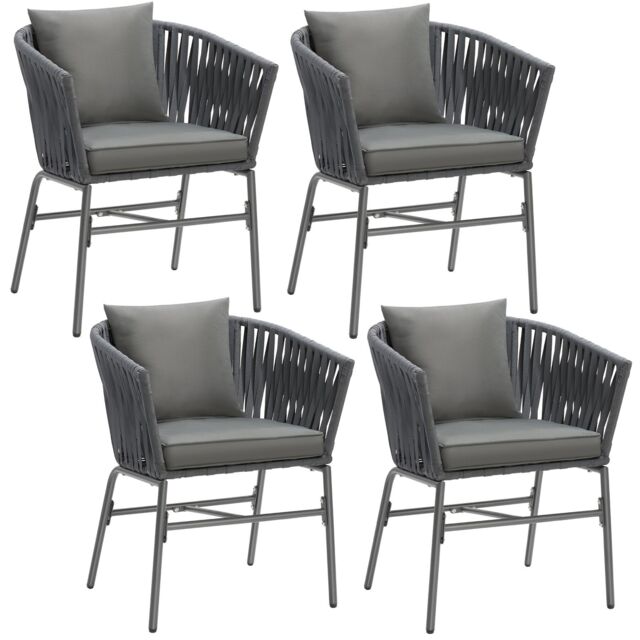 tectake Accent Chair Valeiras in Dark Grey - Size: 4 Person - image 1