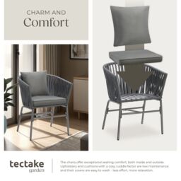 tectake Accent Chair Valeiras in Dark Grey - Size: 4 Person - thumbnail 7