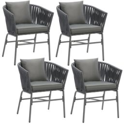 tectake Accent Chair Valeiras in Dark Grey - Size: 4 Person - thumbnail 1