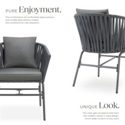 tectake Accent Chair Valeiras in Dark Grey - Size: 4 Person - thumbnail 3