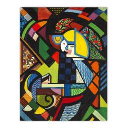 Artery8 Henry Lyman Sayen Daughter in a Rocker Cubist Painting Framed Wall Art - Size: A4 - thumbnail 3
