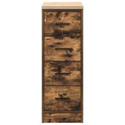 Berkfield Home Durable Garage Storage Cabinet Smoked Oak 30x51x85 cm Solid Wood Pine in Brown - Size: 30 x 51 x 85 cm - thumbnail 6