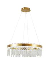 Living and Home Luxurious Crystal Pendant Light Chandelier with Remote Control in Gold - thumbnail 4