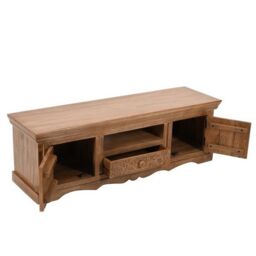 Indian Hub Artwork TV Cabinet - Solid Mango Wood - L40 x W140 x H46 cm in Brown - thumbnail 4