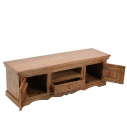 Indian Hub Artwork TV Cabinet - Solid Mango Wood - L40 x W140 x H46 cm in Brown - thumbnail 3