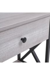 Living and Home 3 Tier Industrial Style Narrow Wooden Console Table with Drawers and Shelves in Grey - thumbnail 5
