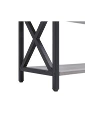 Living and Home 3 Tier Industrial Style Narrow Wooden Console Table with Drawers and Shelves in Grey - thumbnail 6