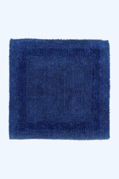 Homescapes Luxury Square Bath Mat 1600GSM 100% Cotton Reversible Shower Mat, 50cm in Navy - thumbnail 1