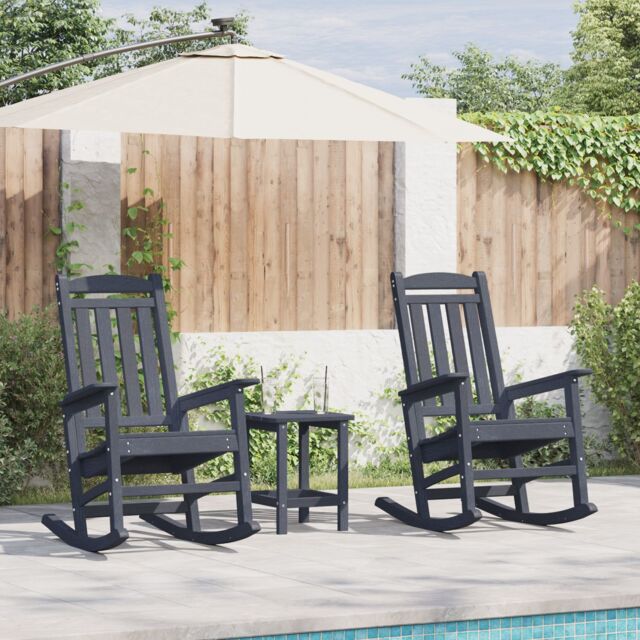 Berkfield Home Garden Rocking Chairs 2 pcs Navy Blue 70x92x107.5 cm HDPE - image 1