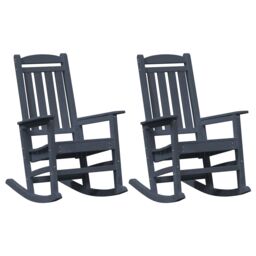 Berkfield Home Garden Rocking Chairs 2 pcs Navy Blue 70x92x107.5 cm HDPE - thumbnail 2