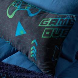 OHS Kids Gaming Print Bolster Pillow Soft Back Support Filled Cushion in Black - thumbnail 3