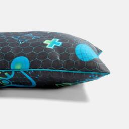 OHS Kids Gaming Print Bolster Pillow Soft Back Support Filled Cushion in Black - thumbnail 5