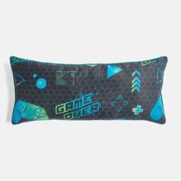 OHS Kids Gaming Print Bolster Pillow Soft Back Support Filled Cushion in Black - thumbnail 4
