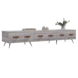 Berkfield Home TV Cabinet Grey Sonoma 150x36x30 cm Engineered Wood - Size: 150 x 36 x 30 cm - thumbnail 3