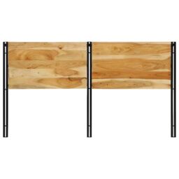 Berkfield Home Headboard 180 cm Solid Wood Acacia & Iron in Brown - thumbnail 4