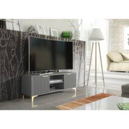 Creative Furniture Tide Crest TV Unit 120cm - Dark Grey & Gold - thumbnail 2